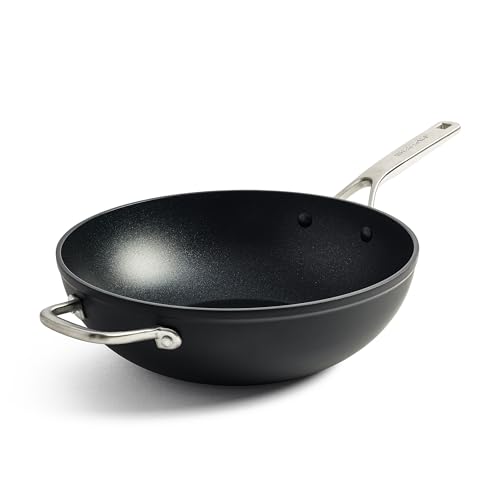 KitchenAid Forged Hardened Wok (30cm/5L), hart anodisiert, PFAS-freie keramische Antihaftbeschichtung, Induktionsgeeigent, Backofengeeignet, Spülmaschinengeeignet, Schwarz von KitchenAid