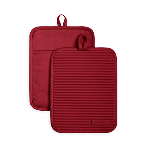 KitchenAid Geripptes Topflappen-Set aus weichem Silikon, geräucherter Paprika KitchenAid Geripptes Topflappen-Set aus weichem Silikon, geräucherter Paprika von KitchenAid