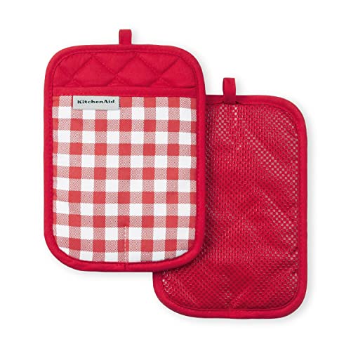 KitchenAid Gingham-Topfhalter-Set, 2er-Pack, Passion Red, 17,8 x 25,4 cm von KitchenAid