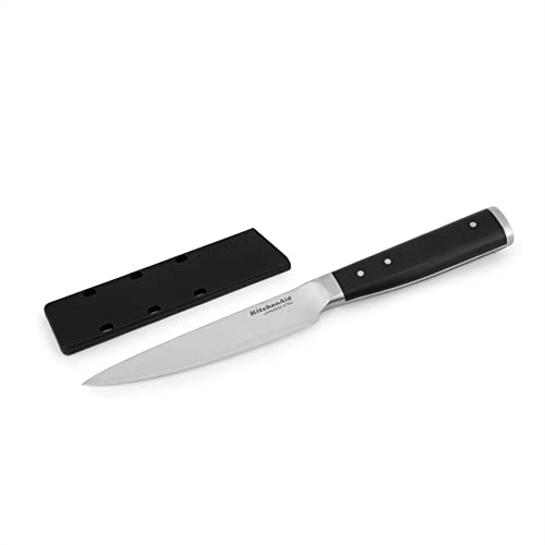 KitchenAid Gourmet Allzweck-Küchenmesser, feine Schneide aus hochwertigem japanischem Kohlenstoffstahl, Schwarz, 11 cm / 4½ Zoll KitchenAid Gourmet Allzweck-Küchenmesser, feine Schneide aus hochwertigem japanischem Kohlenstoffstahl, Schwarz, 11 cm / 4½ Zoll von KitchenAid