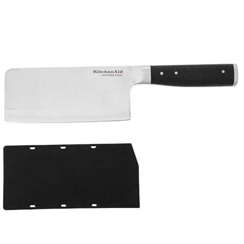 KitchenAid Gourmet Fleisch- und Gemüsemesser, scharfe Klinge aus hochwertigem japanischem Kohlenstoffstahl, Schwarz, 15 cm / 6 Zoll von KitchenAid