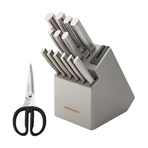 KitchenAid Gourmet Messerblock Set mit integriertem Spitzer, 15-teilig, Edelstahl von KitchenAid