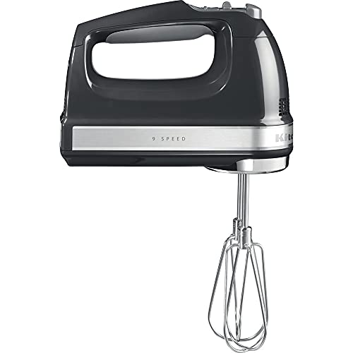 KitchenAid Handrührer - Mit 9 Geschwindigkeitsstufen - LED-Geschwindigkeitsanzeige - 4 spülmaschinenfeste Zubehörteile - Onyx schwarz von KitchenAid