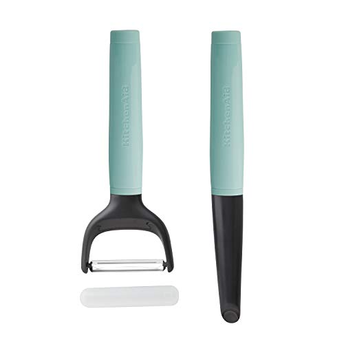 KitchenAid KQ355OHAQA Universal Sparschäler Set, Kunststoff, Aqua Sky von KitchenAid