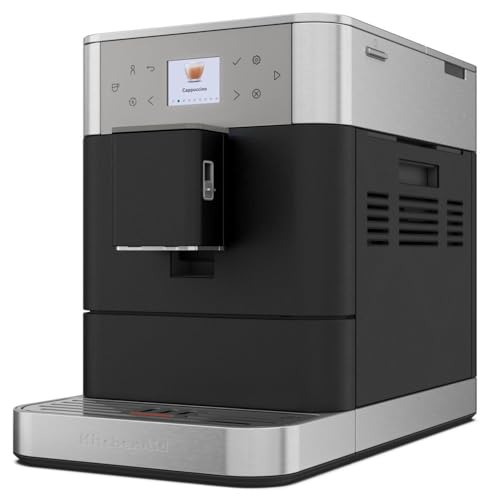 KitchenAid Kaffeevollautomat Maschine I KF6 I Heißgetränke von Espresso bis Cappuccino I mit 15 voreingestellten Getränken, automatischem Aufschäumen und Erwärmen von Milch (Schwarz) von KitchenAid