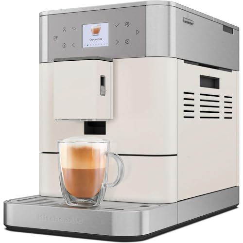 KitchenAid Kaffeevollautomat Maschine I KF6 I Heißgetränke von Espresso bis Cappuccino I mit 15 voreingestellten Getränken, automatischem Aufschäumen und Erwärmen von Milch (Weiss) von KitchenAid