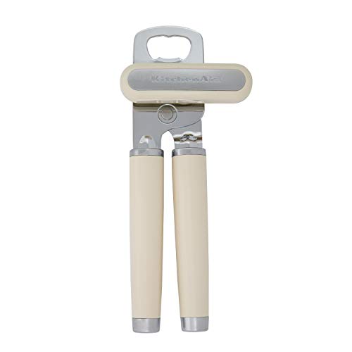 KitchenAid Classic Multifunktions-Dosenöffner und Flaschenöffner, einfach zu bedienen, rasiermesserscharfes Schneidrad aus Edelstahl, weiche ergonomische Griffe, Mandelcreme von KitchenAid