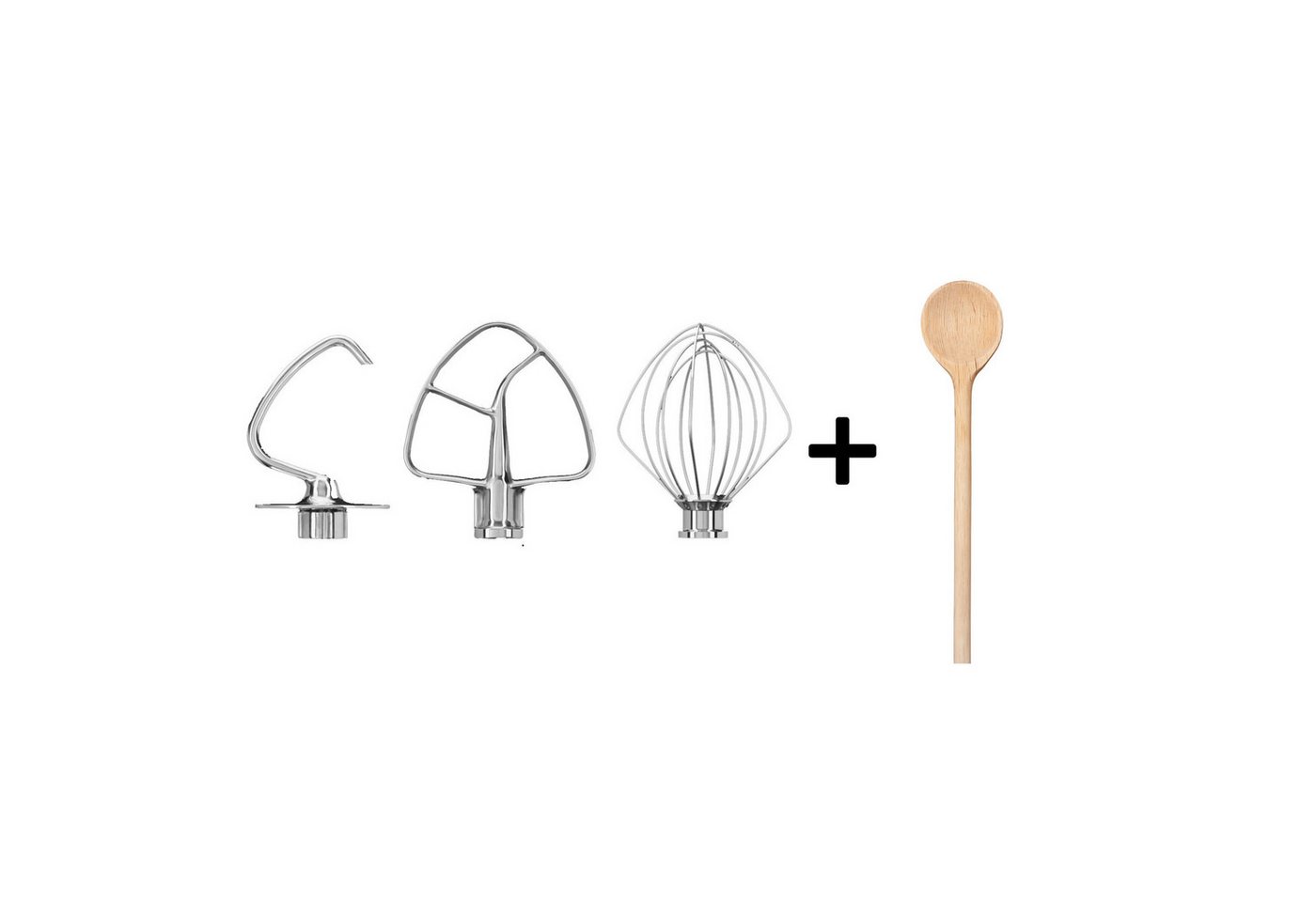 KitchenAid Knethaken 4,8 L Edelstahlwerkzeuge 3er Set 5KSM5TH3PSS + gratis Holzlöffel von KitchenAid