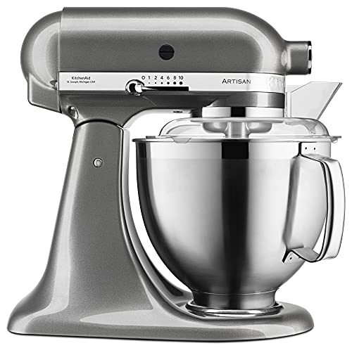 KitchenAid Küchenmaschine Artisan - P26 Starter Set 185er (FleischwGM) - 5KSM185PSEMS inkl. Fleischwolf (5KSMMGA) und Kochbuch (Kochen & Backen) von KitchenAid