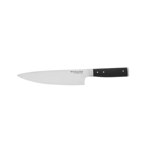 KitchenAid Küchenmesser I Chefkoch-Messer I Santoku-Messer I Japanischer Stahl I 33cm lang I Ergonomischer Griff I Schwarz I Chef Knife3184 von KitchenAid