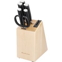 KitchenAid Messerblock "Classic" 6 Stk. Messer japanischer Kohlenstoffstahl, inkl. integrierter Messerschärfer von KitchenAid