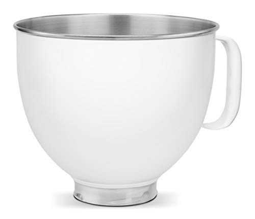 KitchenAid Metallic Bowls white 5KSM5SSBWH Schale aus Metall, 4.8 liters, weiß von KitchenAid