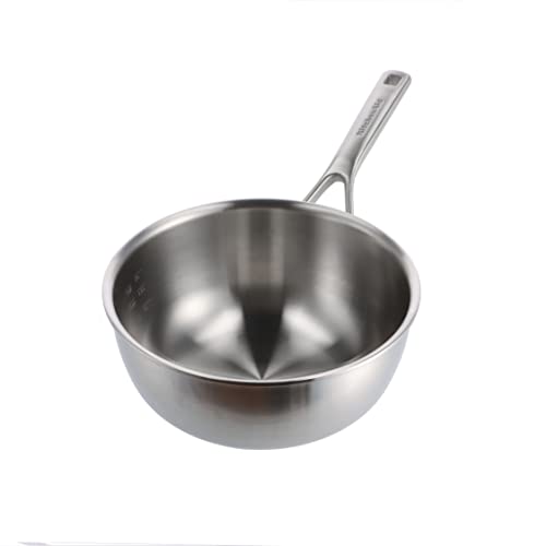 KitchenAid Multi-Ply Stainless Steel PFAS-freie keramische Antihaft-Pfanne aus Edelstahl, 22cm/3,1 Liter, Induktion, Multi Clad, Silber von KitchenAid