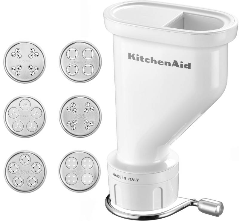 KitchenAid Nudelvorsatz 5KSMPEXTA, Zubehör für KitchenAid-Küchenmaschine Mini 3,3 Liter 5KSM3311X - Classic 4,3 Liter 5K45SS - Ultra Power 4,3 Liter KSM90. Artisan 4,8 Liter: KSM125, KSM150, 5KSM156, 5KSM175PS, 5KSM185PS. Artisan 6,9 Liter 5KSM7580X- Heavy Duty 4,8 Liter 5KPM5 - Heavy Duty 6,9 Liter 5KSM7591X Professional 6,9 Liter 5KSM7990X, Gourmet-Röhrennudelvorsatz von KitchenAid