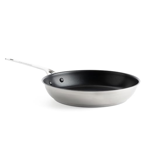 KitchenAid Stainless Steel Bratpfanne (28cm), PFAS-freie gesunde keramische Antihaftbeschichtung, beschichtet, Induktionsgeeignet, backofengeeignet, spülmaschinenfest, Silber von KitchenAid