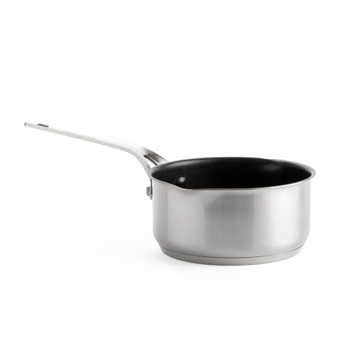 KitchenAid Stainless Steel PFAS-Free Ceramic Non-Stick 16 cm/1.5 Litre Saucepan, Clad, Induction, Oven Safe, Silver von KitchenAid