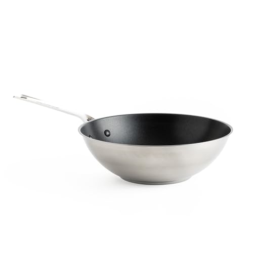 KitchenAid Stainless Steel Wok (28cm/3,6l), PFAS-freie gesunde keramische Antihaftbeschichtung beschichtet, Induktionsgeeignet, backofengeeignet, spülmaschinenfest, Silber von KitchenAid