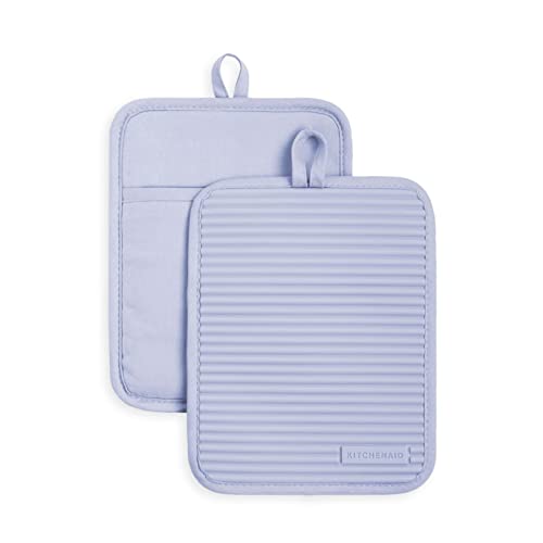 KitchenAid Topflappen-Set aus weichem Silikon, geriffelt, Lavendel-Creme, 17,8 x 22,9 cm KitchenAid Topflappen-Set aus weichem Silikon, geriffelt, Lavendel-Creme, 17,8 x 22,9 cm von KitchenAid