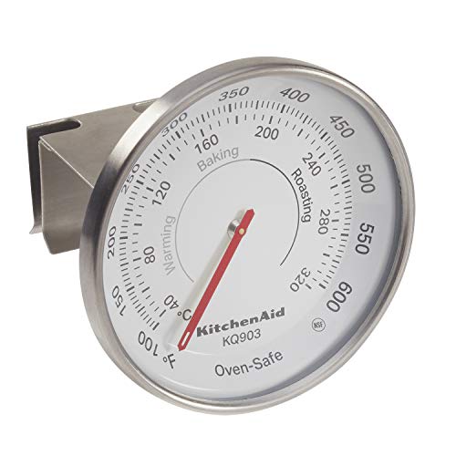 KitchenAid verstellbares Ofenthermometer zum Reinhängen, geeignet für Umluftöfen, Gasöfen oder elektrische Öfen, 40°C bis 320°C von KitchenAid