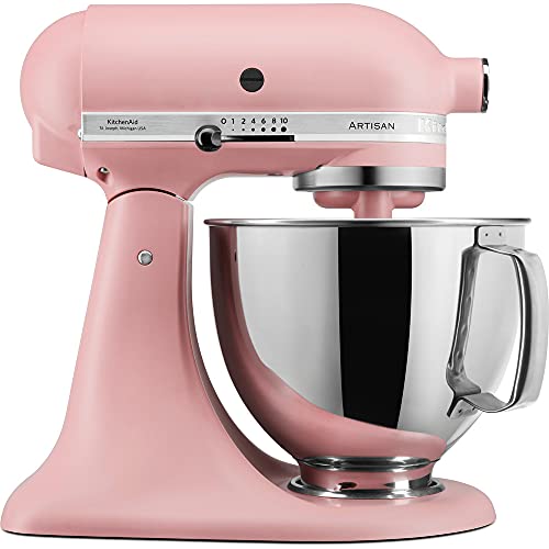 KitchenAid Küchenmaschine - Artisan - Kippbarem Food Processor - Teigknetmaschine mit 5 Zubehör - 2 Schüsseln aus Edelstahl - 4.8 L - Alta Rosa von KitchenAid