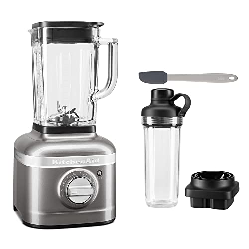 Kitchenaid Artisan Standmixer-Starter-Set K400 (5KSB4026EMS) - inkl. Mixbehälter-Set 500ml (5KSB2030PJB), Mini-Teigschaber von KitchenAid