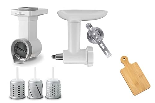 Kitchenaid Basic Zubehörset Fleischwolf Kunststoff+Messerschmidt Gemüseschneider+Gratis Schneidbrett von KitchenAid