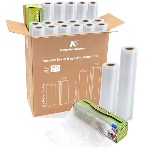 KitchenBoss Vakuumierbeutel 20 Rolls mit Schnittkasten von KitchenBoss