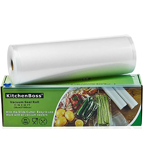 KitchenBoss Vakuumierbeutel Lebensmittel mit Cutter-Box: 1 Rolle 28x1500cm Vakuumrollen BPA-Frei Vakuumierfolie fuer Folienschweißgerät Sous Vide Beutel KitchenBoss Vakuumierbeutel Lebensmittel mit Cutter-Box: 1 Rolle 28x1500cm Vakuumrollen BPA-Frei Vakuumierfolie fuer Folienschweißgerät Sous Vide Beutel von KitchenBoss