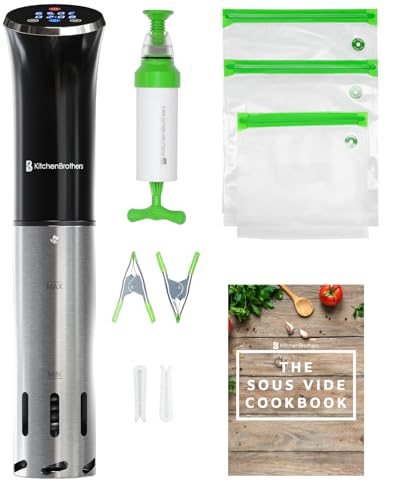 KitchenBrothers Sous Vide Garer - Sous Vide Stick - Sous Vide Stab - Sous Vide Set - Suvit Garer - Suvide Garer - 0 Bis 95℃, Einstellbar Pro 0,2℃ - Timerfunktion - Alarm - 1200W KitchenBrothers Sous Vide Garer - Sous Vide Stick - Sous Vide Stab - Sous Vide Set - Suvit Garer - Suvide Garer - 0 Bis 95℃, Einstellbar Pro 0,2℃ - Timerfunktion - Alarm - 1200W von KitchenBrothers
