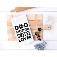 Hundemutter Kaffeeliebhaber Küchenhandtuch - Geschenk Für Hundebesitzerin Hausfrau Gastgeschenk Welpebesitzerin von KitchenConversation