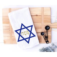 Passover Küchentuch - Davidstern Pfirsich Mehlsack Geschirrtuch von KitchenConversation