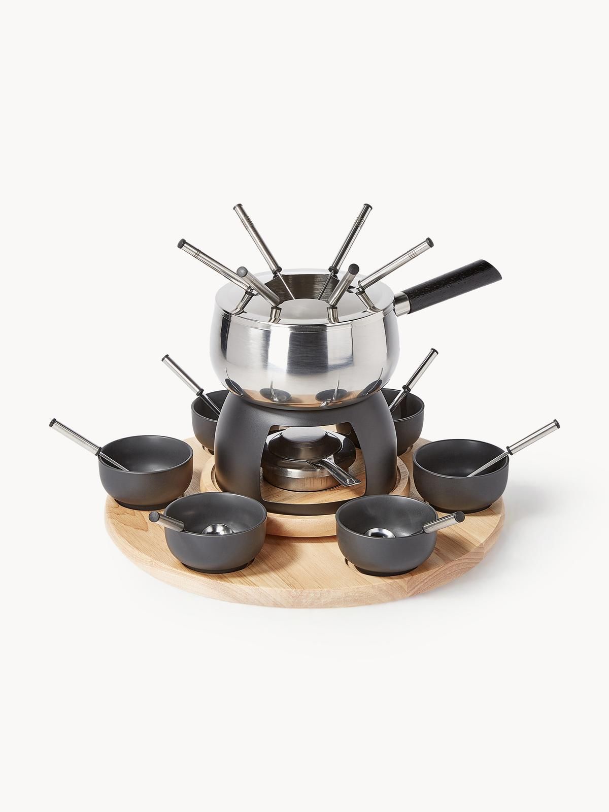 Fondue Maro aus Edelstahl und Porzellan, 6 Personen (22-tlg.) von KitchenCraft