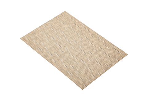 KC Blue Tischset aus gewebtem PVC, Modernes Platzset aus 70% PVC und 30% Polyester, 30 x 45 cm (12" x 17.5“), Minimalistisches Muster in Beige von KitchenCraft