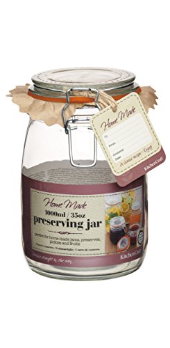 KitchenCraft Home Made Deluxe Einmachglas, 1000 ml (1 L, gelb), Farblos von KitchenCraft