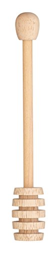 KitchenCraft Honiglöffel als Honigheber, Honigspirale - glattes Holz, 16 cm, Braun von KitchenCraft
