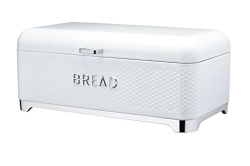 KitchenCraft LOVELLO Strukturierter Brotkasten, 42 x 22 x 18 cm, Weiß von KitchenCraft