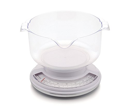KitchenCraft Mechanische Waage / Analog-Waage mit Tara-Funktion und 2.5 Liter Waagschale, 3 kg, 25 x 24 x 12 cm, Klar von KitchenCraft