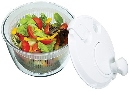KitchenCraft Mini Salatschleuder, kleine Mehrzweck-Salatschleuder, 19cm (7.5"), Klar von KitchenCraft