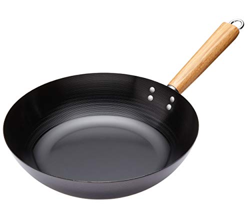 KitchenCraft World of Flavours Antihaftbeschichteter Wok mit Hölzernen Griffen, Induktionssicher, Carbonstahl, 30 cm KitchenCraft World of Flavours Antihaftbeschichteter Wok mit Hölzernen Griffen, Induktionssicher, Carbonstahl, 30 cm von KitchenCraft