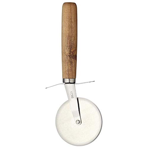 KitchenCraft World of Flavours Pizzaschneider mit handgeschnitztem Holzgriff, Edelstahl, 19,5 cm (7,5") von KitchenCraft