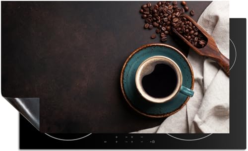KitchenMundo© Induktionsschutz 58x52 cm Coffee Vintage Abdeckplatte Schutzmatte Küche Induktionsherd Protektor Anti-Rutsch-Matte - Trinken - Industrie von KitchenMundo