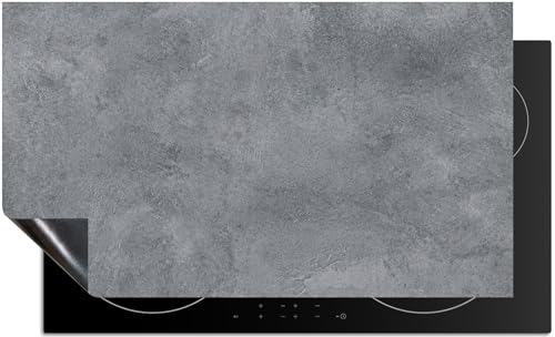 KitchenMundo© Induktionsschutz 90x52 cm Beton Hellgrau Abdeckplatte Schutzmatte Küche Induktionsherd Protektor Anti Rutsch Matte - Industrial von KitchenMundo
