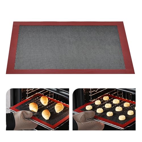 KitchenRaku 1 Stück Silikonmatte Backen,Backmatte Silikon Backofen,Stück Antihaft Dauerbackmatte von KitchenRaku