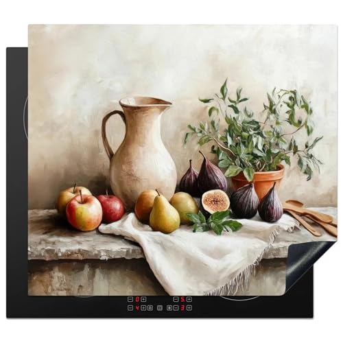 KitchenYeah© Herdabdeckplatte 57x51 cm Induktion Schutzmatte Küche Herdabdeckung Ceranfeld Induktionsmatte Cerankochfeld Abdeckung Früchte - Kräuter - Land von KitchenYeah