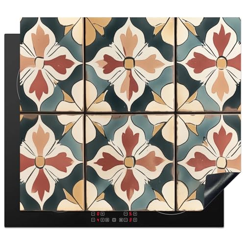 KitchenYeah© Herdabdeckplatte 59x51 cm Einteilig Abdeckplatten Cerankochfeld Abdeckung Ceranfeld Herdplattenabdeckung Induktionsmatte Dekorationen - Fliesen - Spanisch - Vintage von KitchenYeah