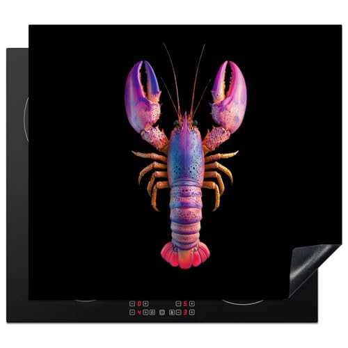 KitchenYeah© Herdabdeckplatte 60x52 cm Einteilig Ceranfeld Abdeckplatte Küche Deko Ceranfeldabdeckung Herdabdeckung Induktionsmatte Hummer - Lila - Rosa - Schwarz - Tupfen - Flieder von KitchenYeah