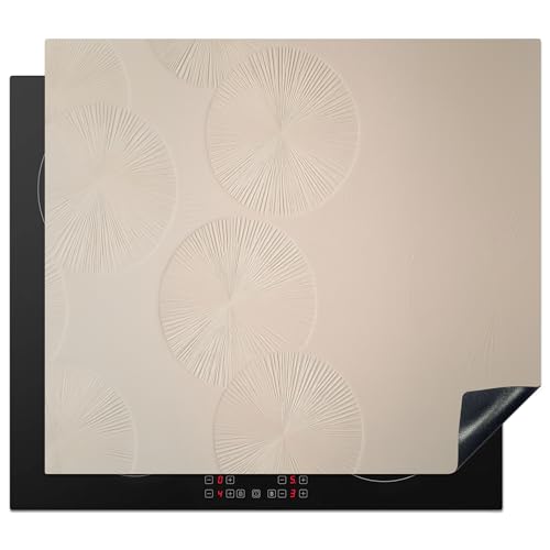 KitchenYeah© Herdabdeckplatte 60x52 cm Einteilig Ceranfeld Abdeckplatte für Induktionsschutz Ceranfeldabdeckung Vinyl Herdabdeckplatten Japandi - Beige - Modern von KitchenYeah