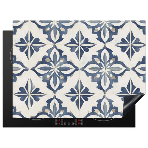 KitchenYeah© Herdabdeckplatte 70x52 cm Einteilig Küche Herdabdeckung Induktionsfeld Ceranfeld Herdabdeckplatten Vinyl Matte Aufrollbar Fliesen - Spanisch - Muster - Keramik von KitchenYeah