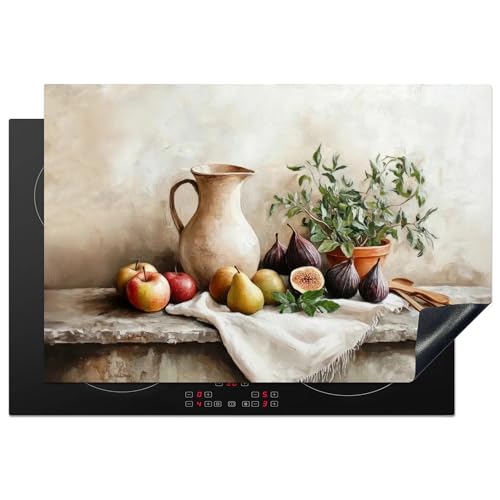 KitchenYeah© Herdabdeckplatte 78x52 cm Induktion Schutzmatte Küche Herdabdeckung Ceranfeld Induktionsmatte Cerankochfeld Abdeckung Früchte - Kräuter - Land von KitchenYeah