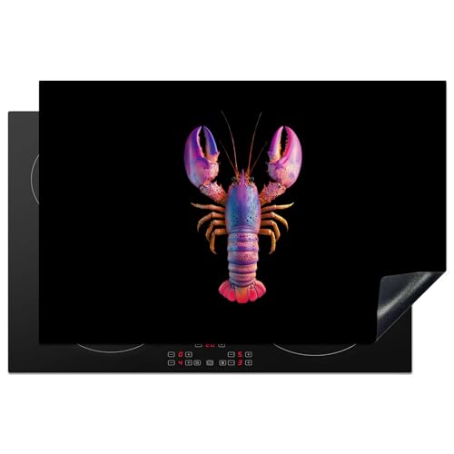 KitchenYeah© Herdabdeckplatte 80x52 cm Einteilig Ceranfeld Abdeckplatte Küche Deko Ceranfeldabdeckung Herdabdeckung Induktionsmatte Hummer - Lila - Rosa - Schwarz - Tupfen - Flieder von KitchenYeah